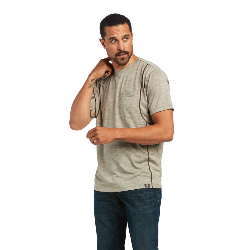 Ariat T-Shirts Herren - Rebar Evolution Athletic Fit Khaki ( BKHCR-6130 )